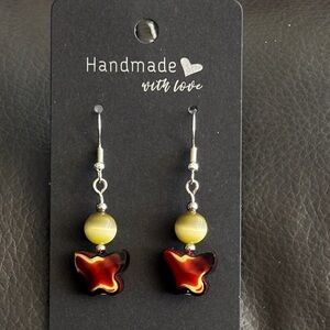 Handmade Glass Butterfly Earrings